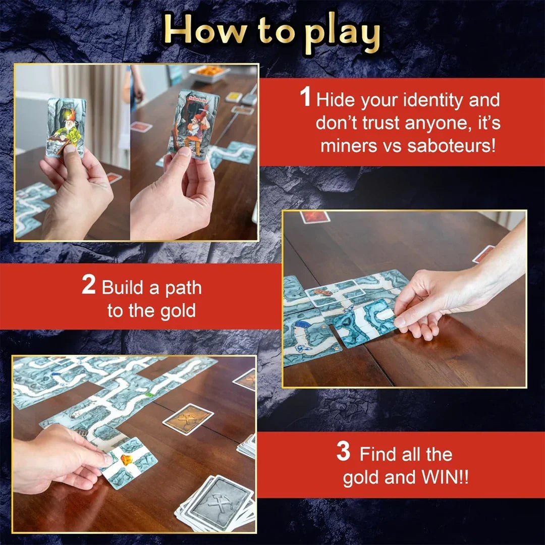 Saboteur 2 Card Game – Expansion Pack with New Roles, Actions & More Players - Jaiman Toys