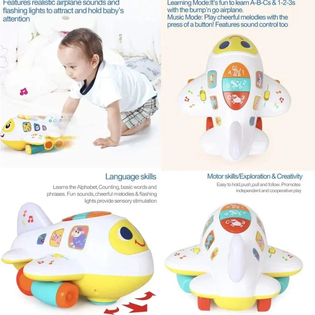 Hola! Bump 'n Go Learning Airplane – Counting & ABCs Toy for Toddlers 12+ Months - Jaiman Toys