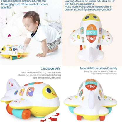 Hola! Bump 'n Go Learning Airplane – Counting & ABCs Toy for Toddlers 12+ Months - Jaiman Toys