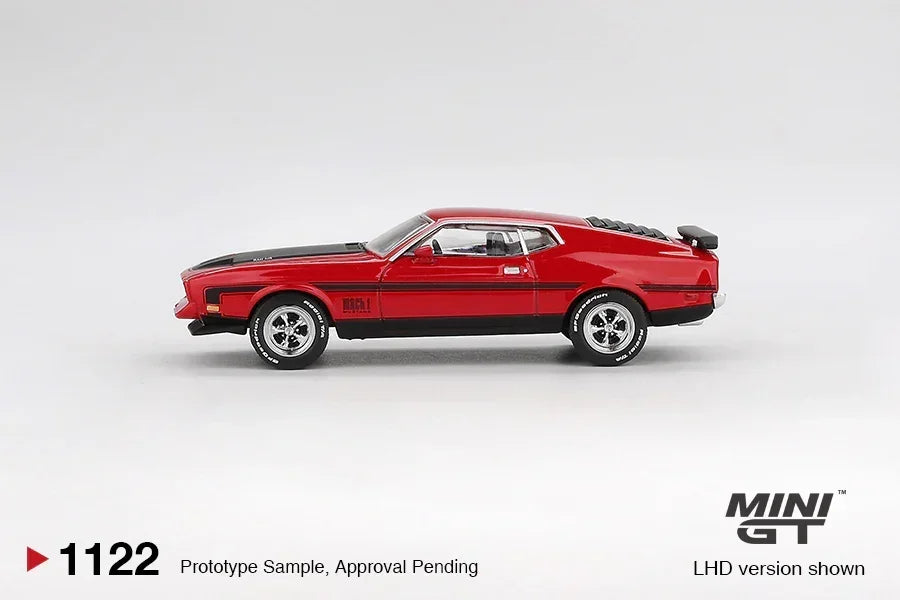 Mini GT 1:64 Lamborghini LB-Silhouette WORKS Murciélago GT EVO Yellow + 1971 Ford Mustang Mach 1 Red – Premium Diecast Duo Set