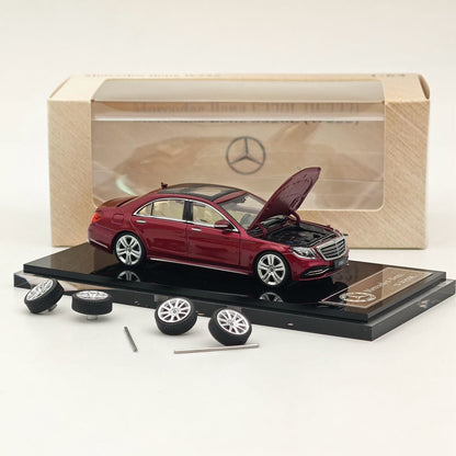 Glory Model 1:64 Mercedes-Benz S320L W222 Wine Red Die-Cast Model Car | Luxury Sedan Collectible with Opening Hood & Spare Wheels