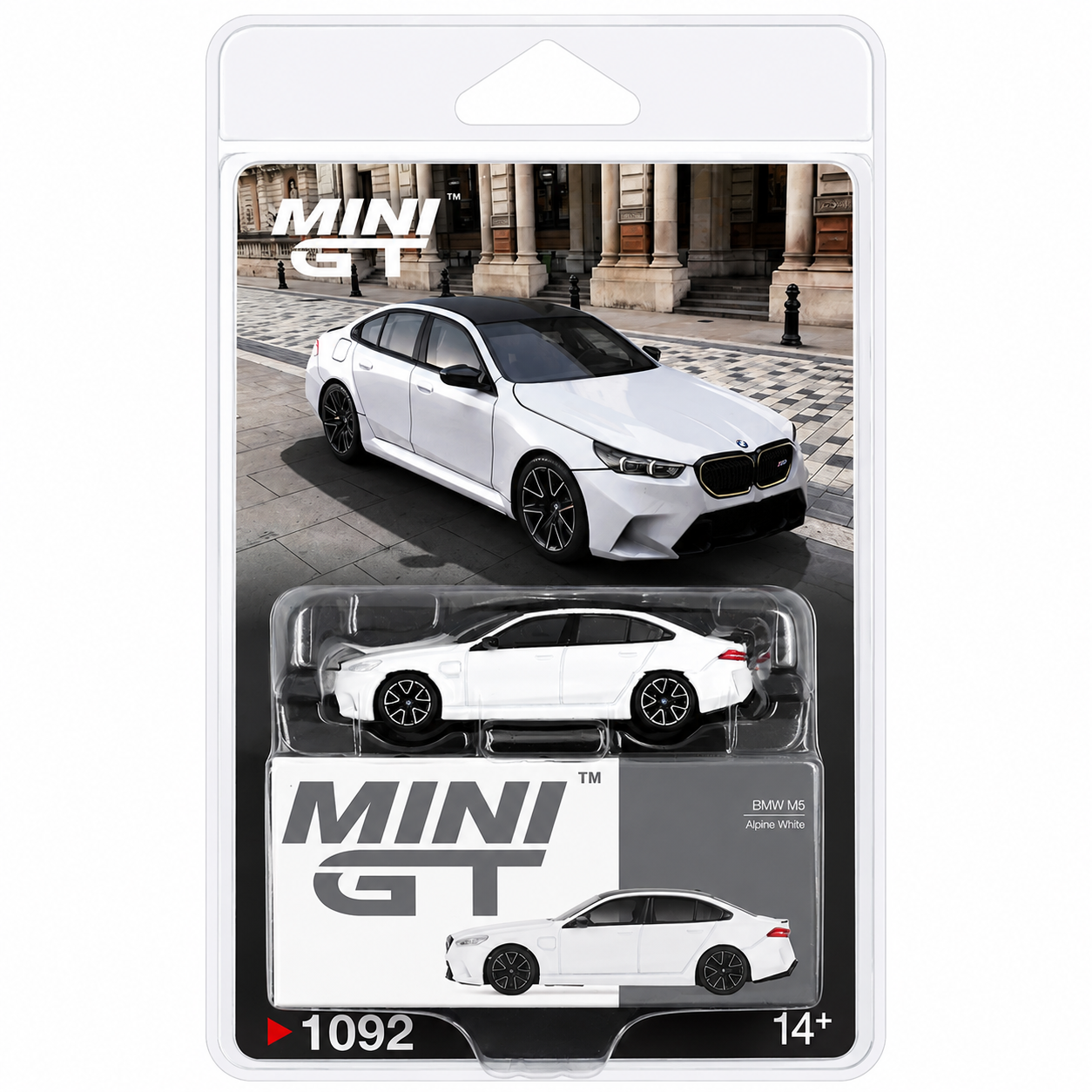 MINI GT 1:64 (Blister Pack) BMW M5 Alpine White Die-Cast Model Car