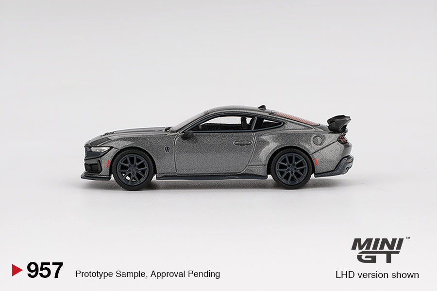 Mini GT 1:64 Ford Mustang Dark Horse 2024 Carbonized Gray Diecast Car – Detailed Collectible Model