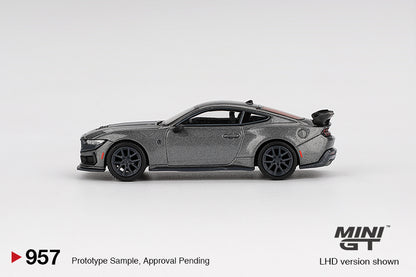 Mini GT 1:64 Ford Mustang Dark Horse 2024 Carbonized Gray Diecast Car – Detailed Collectible Model