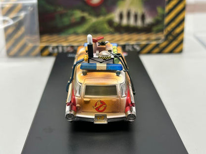 YS Model 1:64 Ghostbusters ECTO-1 Dirty Version Die-Cast Model Car | Movie Replica Collector Edition