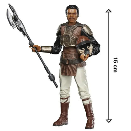 15 cm action figure of a man in detailed armor holding a staff and helmet, collectible toy
