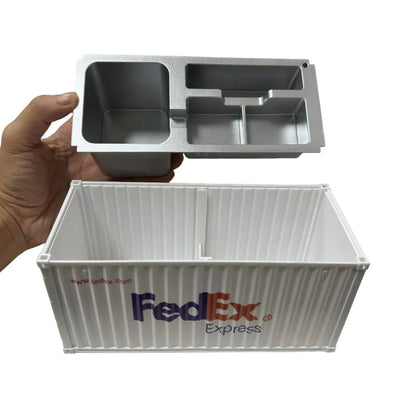 Shipping Container Style Pen Holder – Creative Desk Organizer with Open Top Storage | Industrial Office & Study Table Accessory