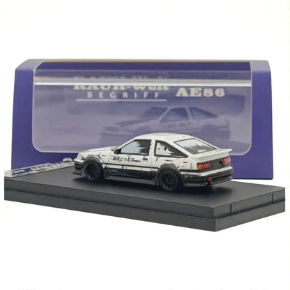 Street Warrior  1:64 AE86 RWB White with Black Accents" Diecast Model Car Limited
