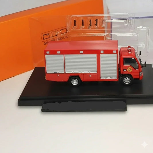 GCD 1:64 Red Rescue Fire Engine Van Truck Diecast Model | Premium Alloy Metal Fire Truck