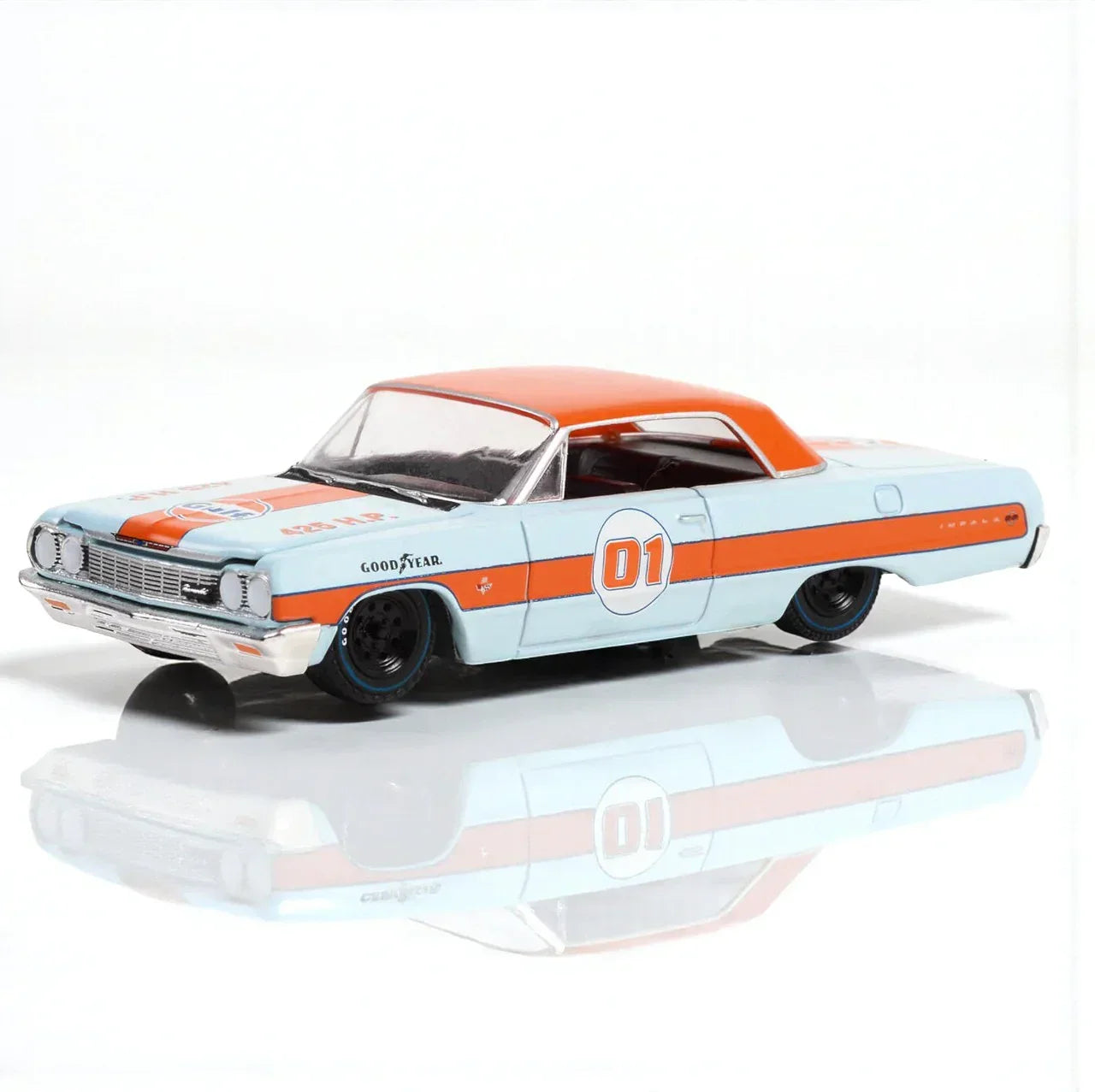 Greenlight Running on Empty – 1964 Chevrolet Impala SS (Gulf Livery, Series 13) 1:64 Scale Die-Cast Car