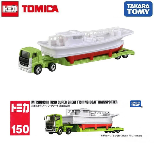 Takara Tomy Tomica 150 MITSUBISHI FUSO SUPER GREAT FISHING BOAT TRANSPORTER - Jaiman Toys