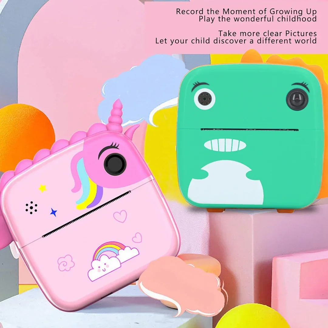 Instant Print Camera for Kids Digital Camera for Kids with Print Paper Photo Printer Camera for Kids 50M Pixel 2.4"inch Screen MP3 Player Video Recording (Dinosaur) - Jaiman Toys