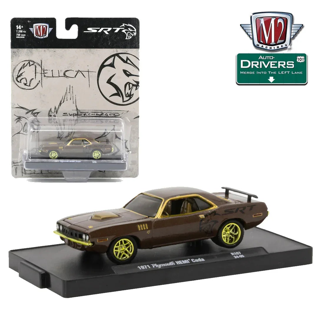M2 Machines Auto-Drivers 1:64 1971 Plymouth HEMI ’Cuda SRT Die-Cast Model Car