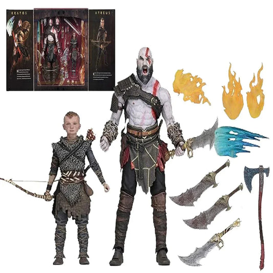 NECA God of War Classic Game Kratos Atreus Ghost of Sparta Action Figure with Ax Sword - Jaiman Toys