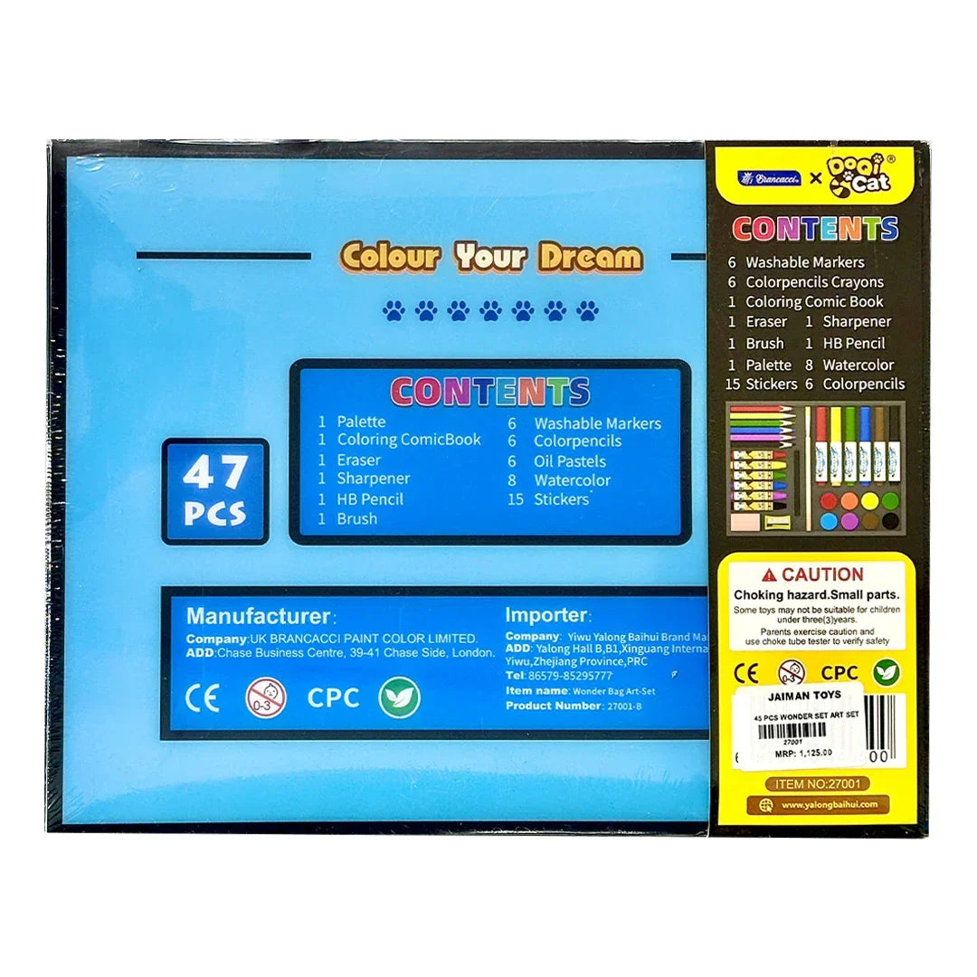 Wonder Bag Colour Your Dream Painting Set 47 pcs (Blue) - Jaiman Toys