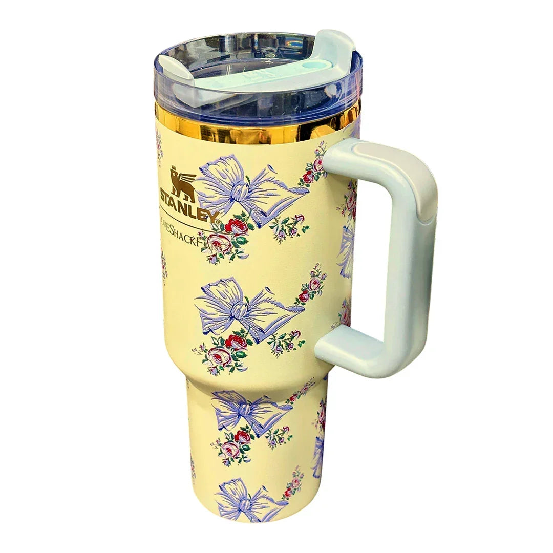 STANLEY LoveShackFancy Quencher H2.0 FlowState Stainless Steel Vacuum Insulated Tumbler with Lid and Straw for Water, Iced Tea or Coffee (Heather, 40 oz) - Jaiman Toys