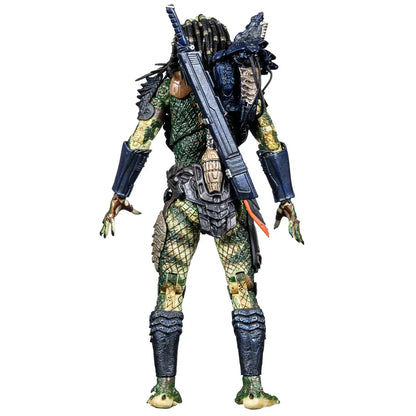 Detailed action figure of an alien warrior with dreadlocks, armor, and weapon accessories
