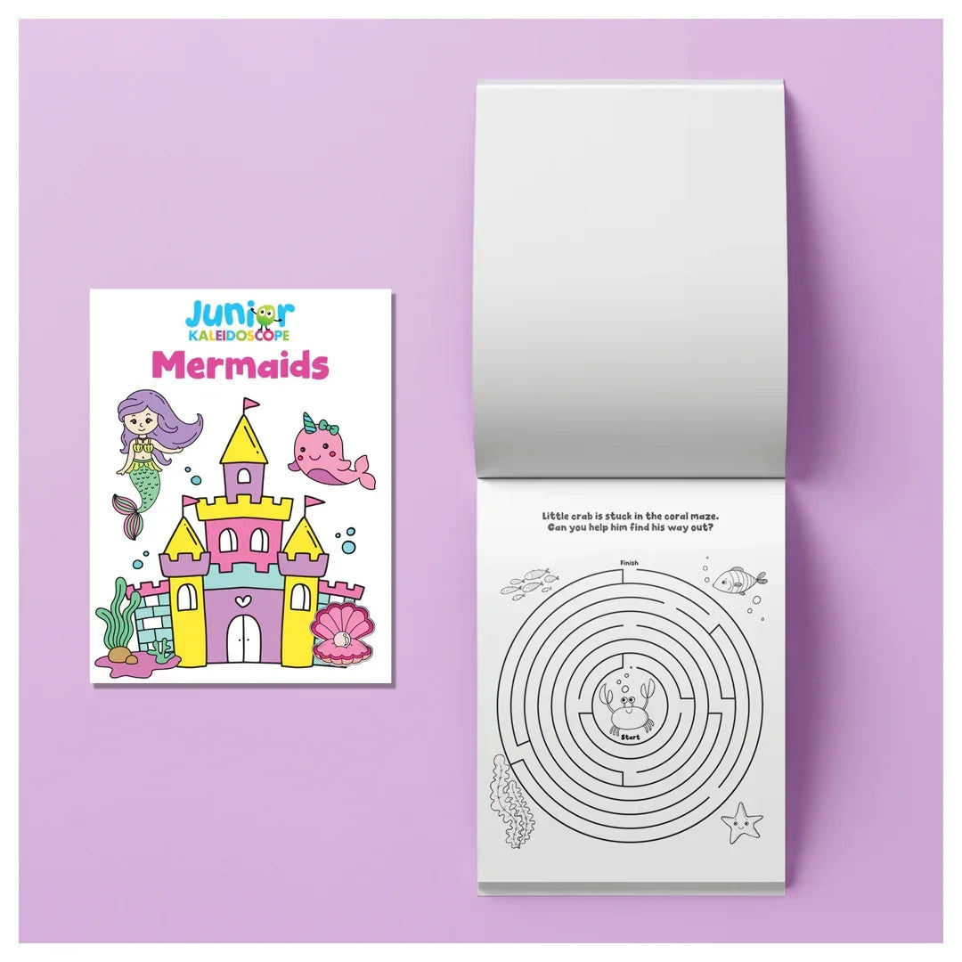 Junior Kaleidoscope Mermaid Colouring Kit- 50 Stickers and 5 Markers Age 3+ - Jaiman Toys