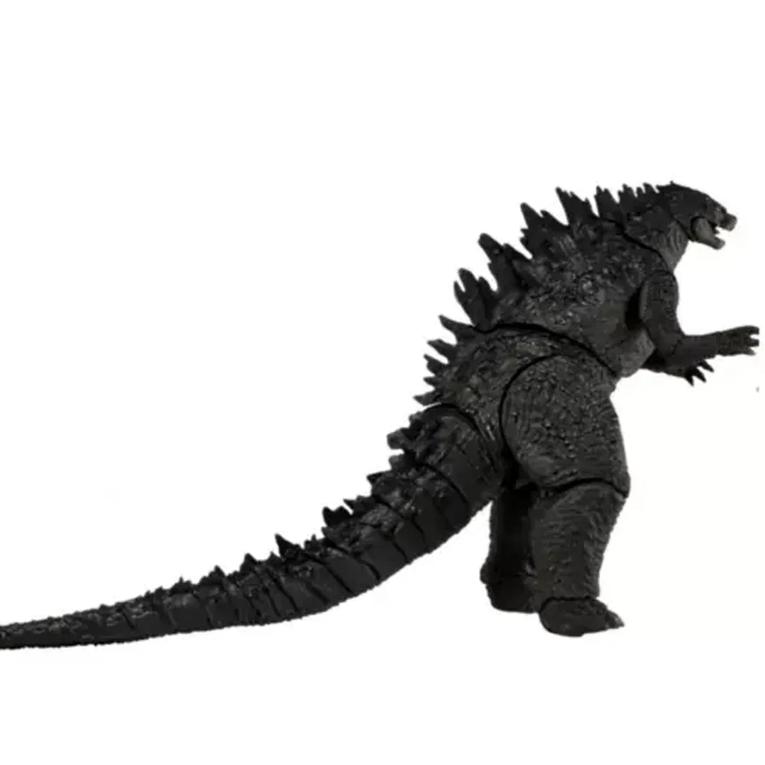 Black Godzilla action figure collectible toy with detailed scales and spiked tail