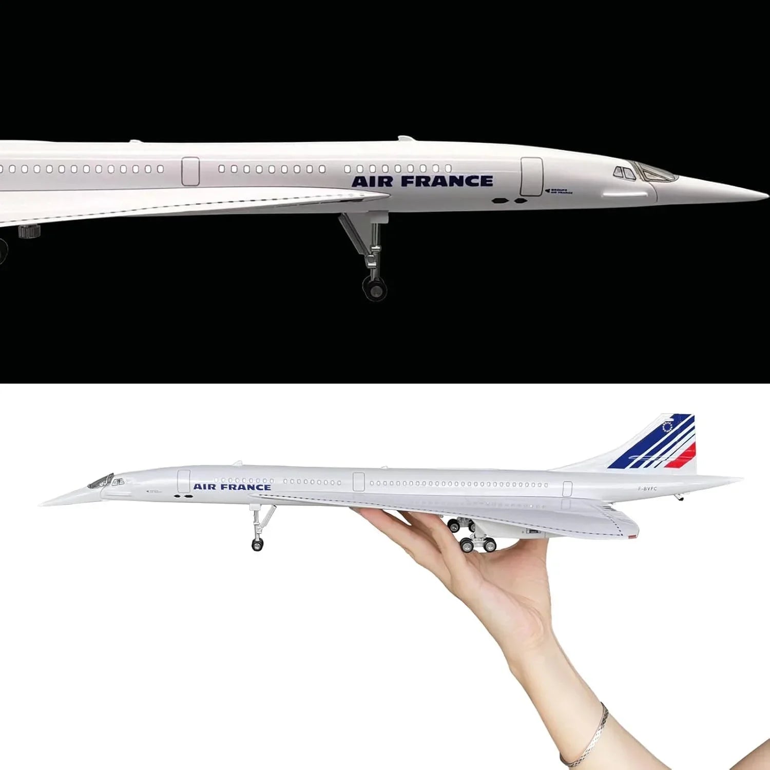 Diecast Airplane Display Model with Light : (Concord France Airways) 46 cm - Jaiman Toys