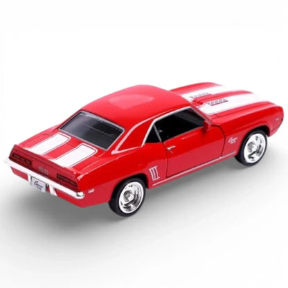 RMZ City 1:36 1969 Chevrolet Camaro SS Die-Cast Car | Pull Back & Go | Openable Doors | Red / Black