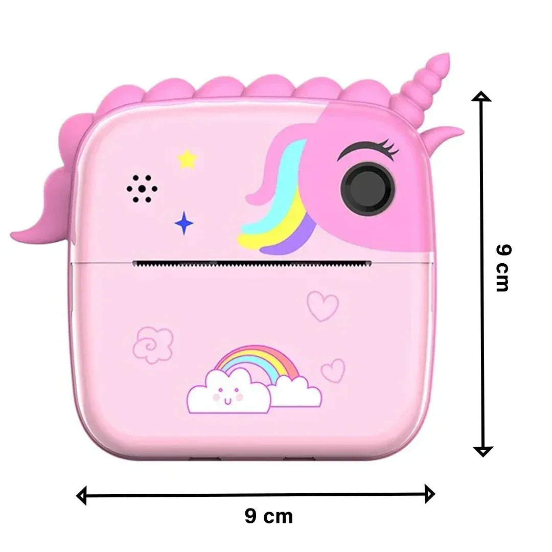 Instant Print Camera for Kids Digital Camera for Kids with Print Paper Photo Printer Camera for Kids 50M Pixel 2.4"inch Screen MP3 Player Video Recording (unicorn) - Jaiman Toys