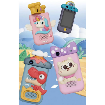Inteligente Kids Dino Smart Phone Toy, Kids Digital 2.8'' Dual Camera Christmas, Birthday Gifts with Kids Dual Camera, Video, Game, Music Player and Multiple Functions for Kids - Jaiman Toys
