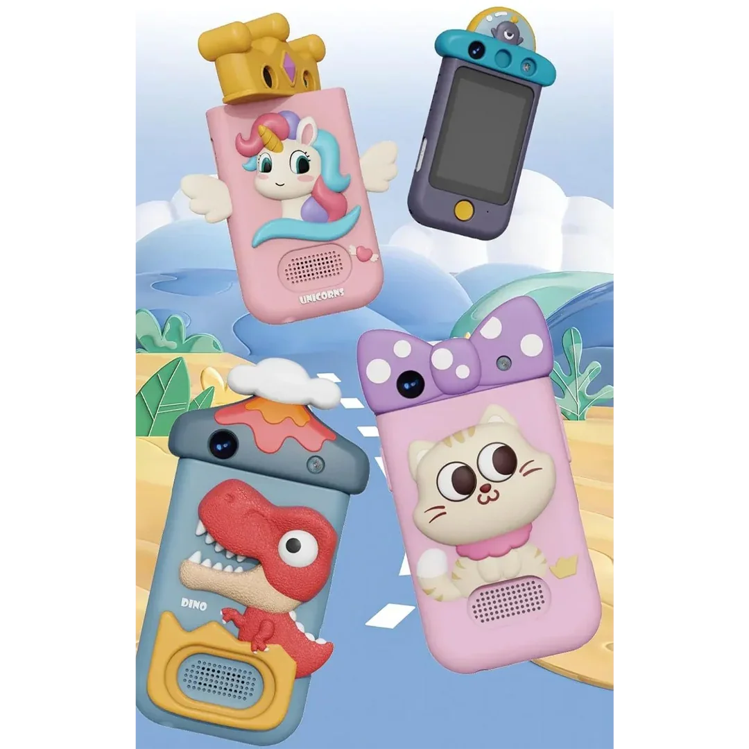 Inteligente Kids Cat Smart Phone Toy, Kids Digital 2.8'' Dual Camera Christmas, Birthday Gifts with Kids Dual Camera, Video, Game, Music Player and Multiple Functions for Kids - Jaiman Toys