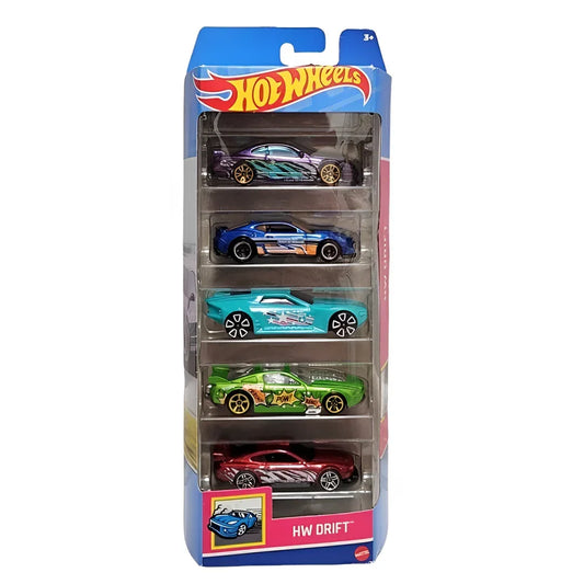 Hot Wheels HW Drift 5-Pack Die-Cast Cars | Mattel 1:64 Scale Drift Racing Vehicle Set