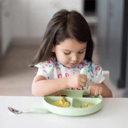 Bumkins Silicone Grip Dish green for Toddlers - Jaiman Toys