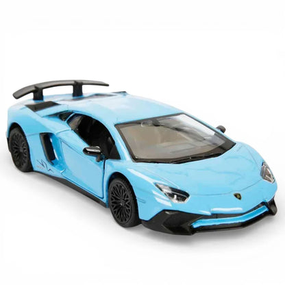 RMZ City 1:36 Lamborghini Aventador SV Coupe Diecast Car – Opening Doors, Pull Back Action (Red & Blue Variants)