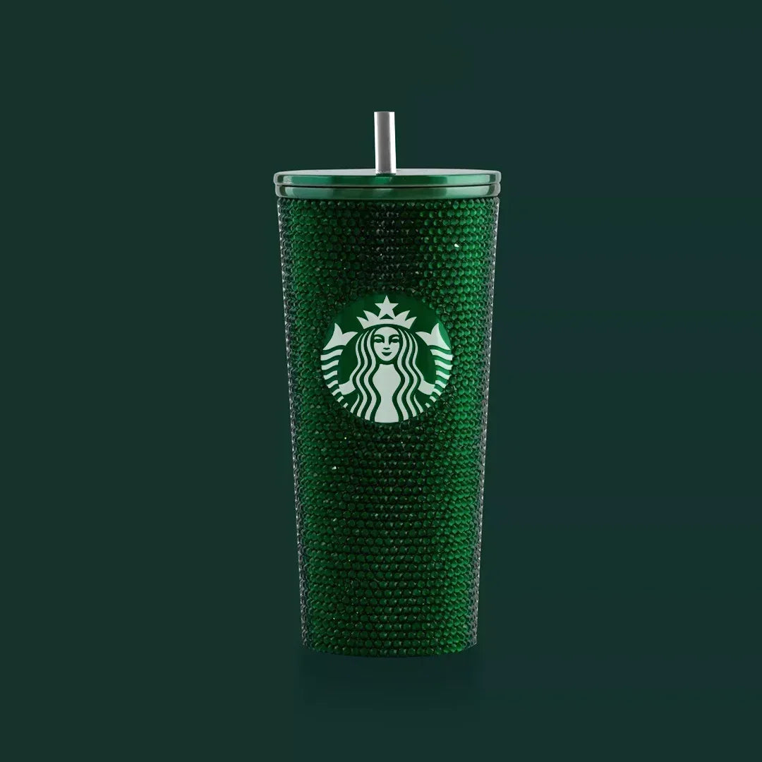 Starbucks Rhinestone Emerald Stainless Tumbler The Ultimate Valentine’s Gift 24 OZ | 510 ML (Green) - Jaiman Toys