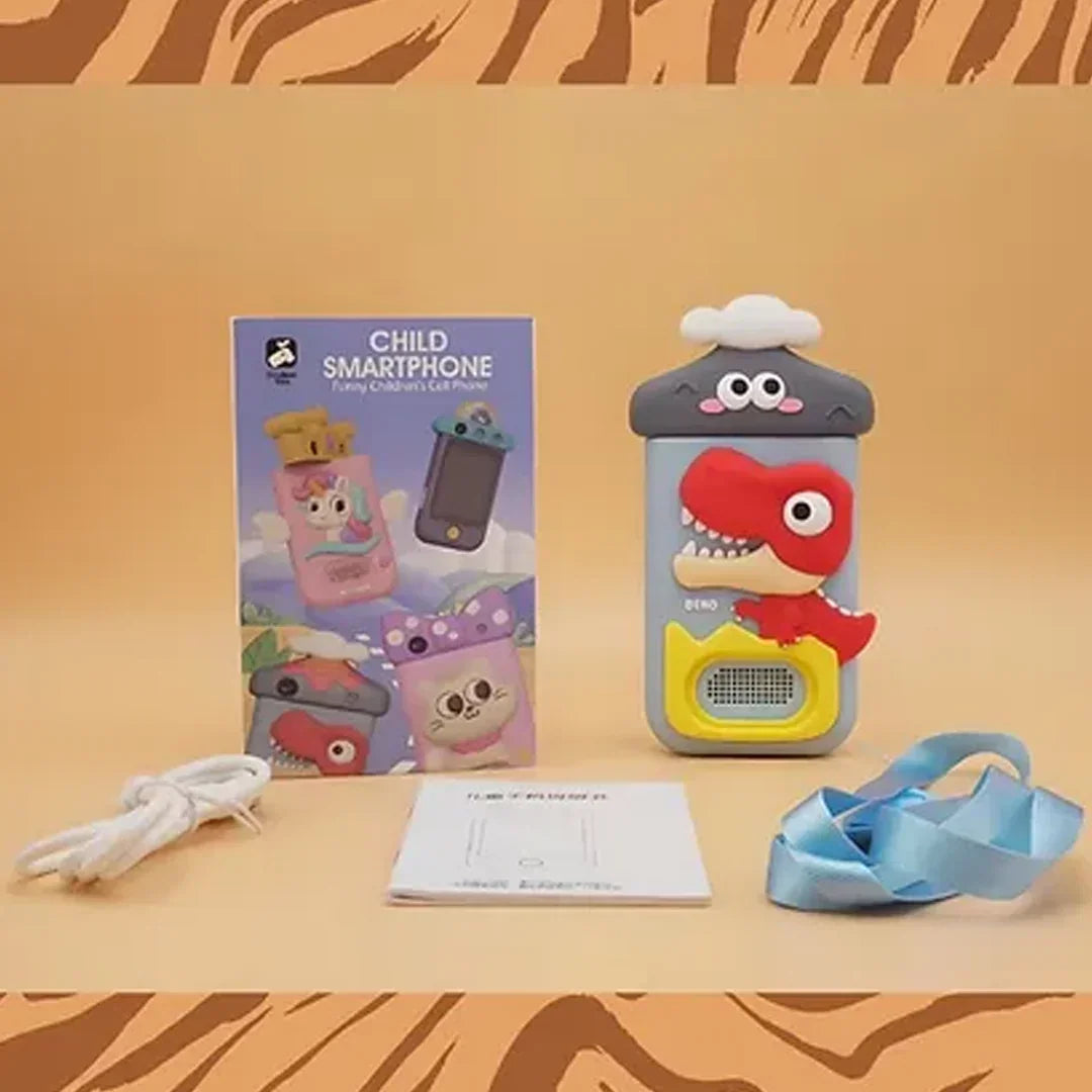 Inteligente Kids Dino Smart Phone Toy, Kids Digital 2.8'' Dual Camera Christmas, Birthday Gifts with Kids Dual Camera, Video, Game, Music Player and Multiple Functions for Kids - Jaiman Toys