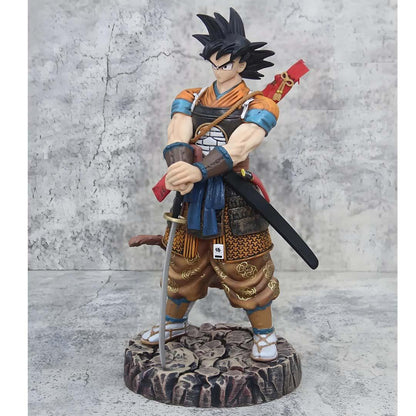 Samurai Goku Black Hair Anime Ultimate Action Figure – 29cm Dragon Ball Z PVC Action Figure with Sword & Battle Base HW - Jaiman Toys