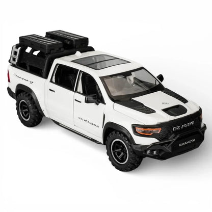 JOY JUNCTION 1:32 RAM Mammoth Pickup Truck Diecast Model – Alloy Metal Pullback Car with Openable Doors | Collector’s Edition