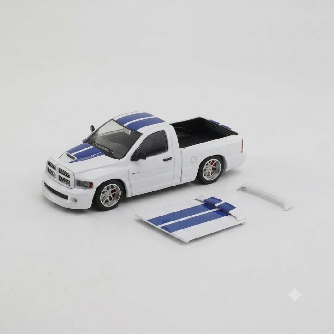Shoom64 Models 1:64 Dodge Ram SRT-10 Pickup Truck Diecast Model Car | White & Black Colour Variants