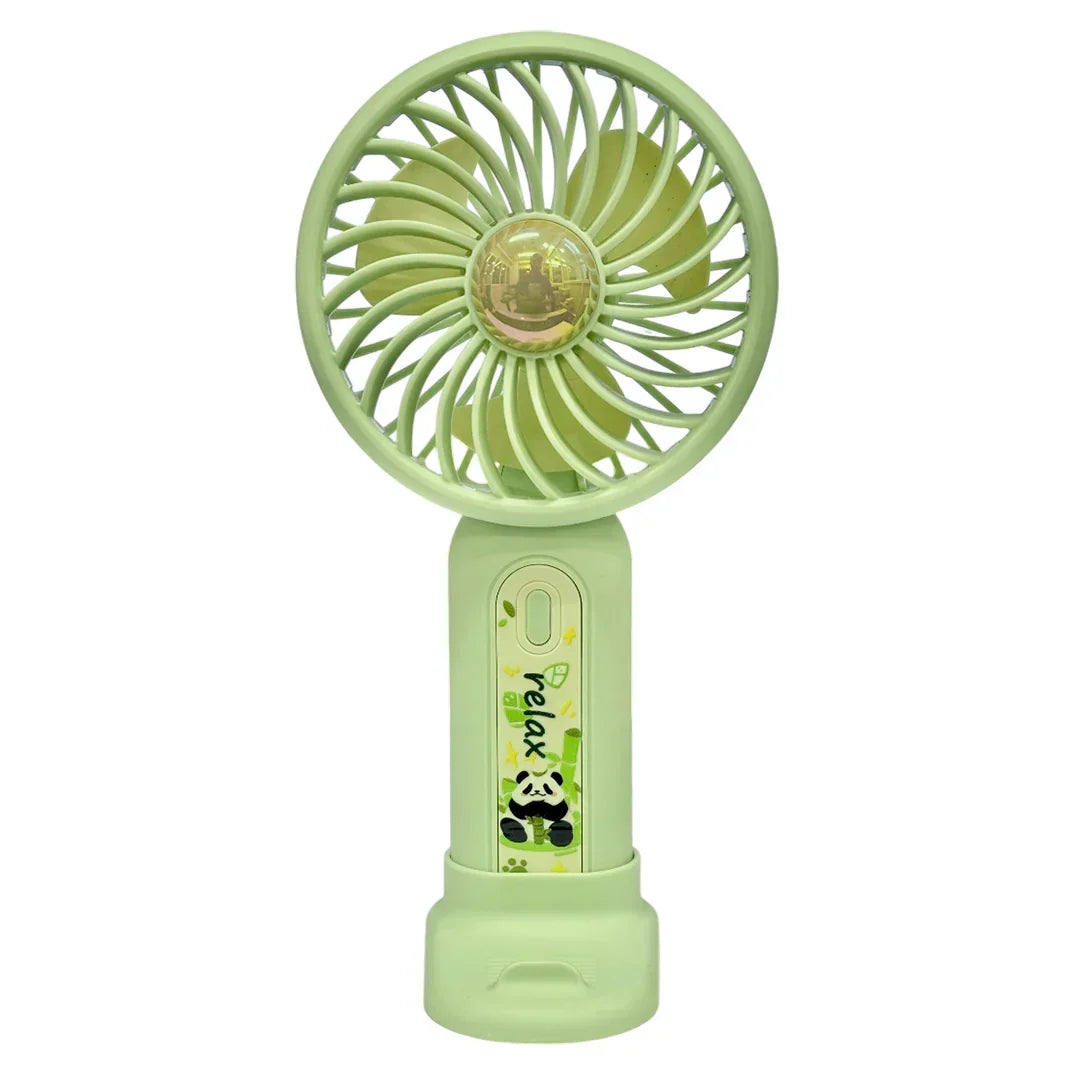 Mint Milk Peach Desktop Fan Mini Handheld Small Fan for Home, School USB Rechargeable & Portable Fan (Green) - Jaiman Toys