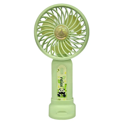 Mint Milk Peach Desktop Fan Mini Handheld Small Fan for Home, School USB Rechargeable & Portable Fan (Green) - Jaiman Toys