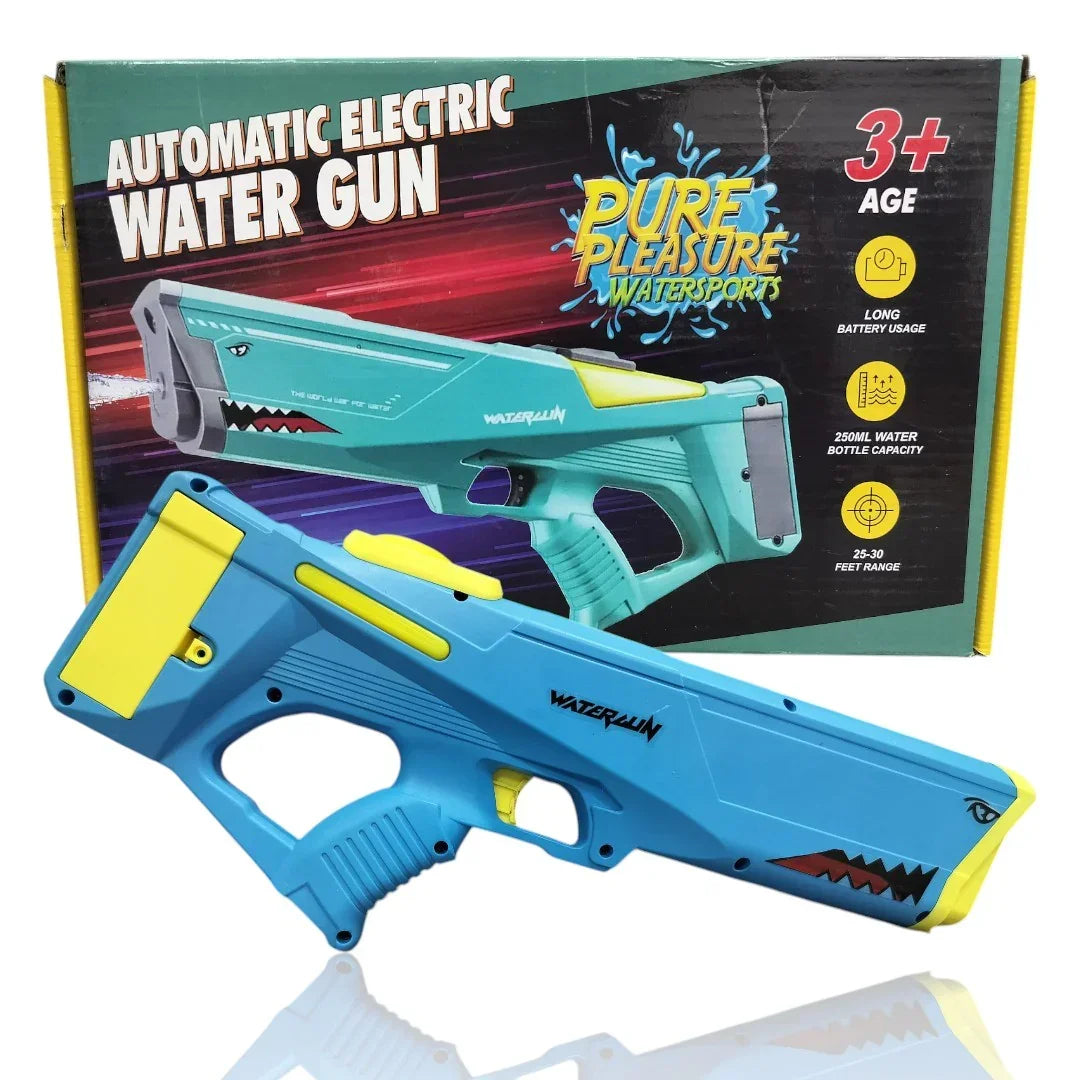 Automatic Electric Water Gun, with Large Capacity, Holi Water Gun with Long Range Pistol for Children (Blue-Green) - Jaiman Toys
