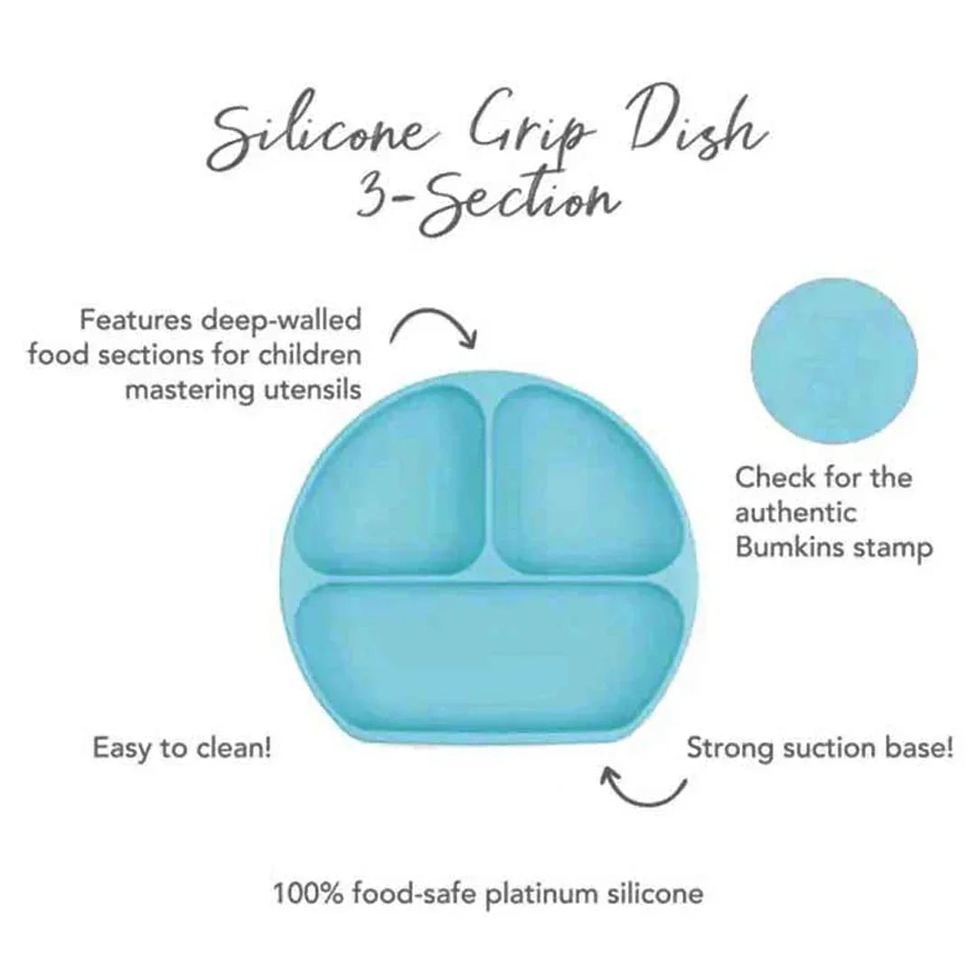 Bumkins Silicone Grip Dish Blue for Toddlers - Jaiman Toys