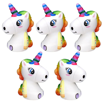 Colorful Unicorn Soft Plush Stress Relief squishy 5 Pieces - Jaiman Toys