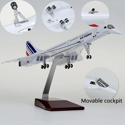 Diecast Airplane Display Model with Light : (Concord France Airways) 46 cm - Jaiman Toys