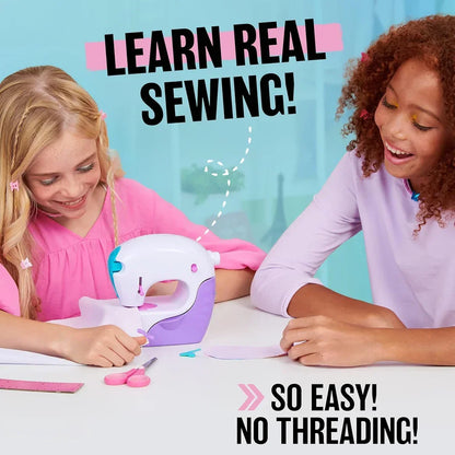 Cool Maker, Stitch ‘N Style Fashion Studio, Pre-Threaded Sewing Machine Toy with Fabric and Water Transfer Prints, Arts & Crafts Kids Toys - Jaiman Toys