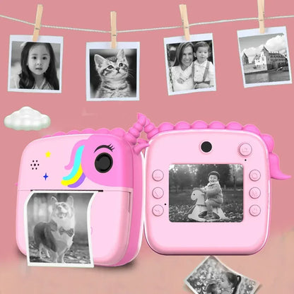 Instant Print Camera for Kids Digital Camera for Kids with Print Paper Photo Printer Camera for Kids 50M Pixel 2.4"inch Screen MP3 Player Video Recording (unicorn) - Jaiman Toys