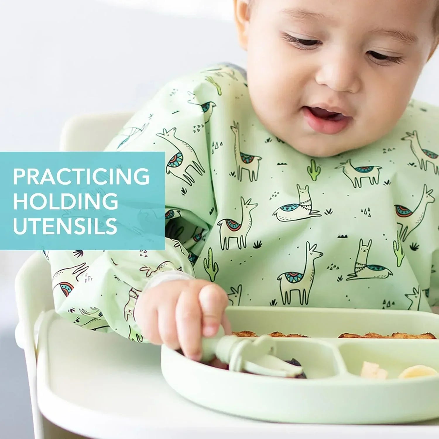 Bumkins Silicone Chewtensils Green for Toddlers - Jaiman Toys