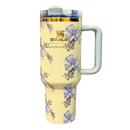 STANLEY LoveShackFancy Quencher H2.0 FlowState Stainless Steel Vacuum Insulated Tumbler with Lid and Straw for Water, Iced Tea or Coffee (Heather, 40 oz) - Jaiman Toys