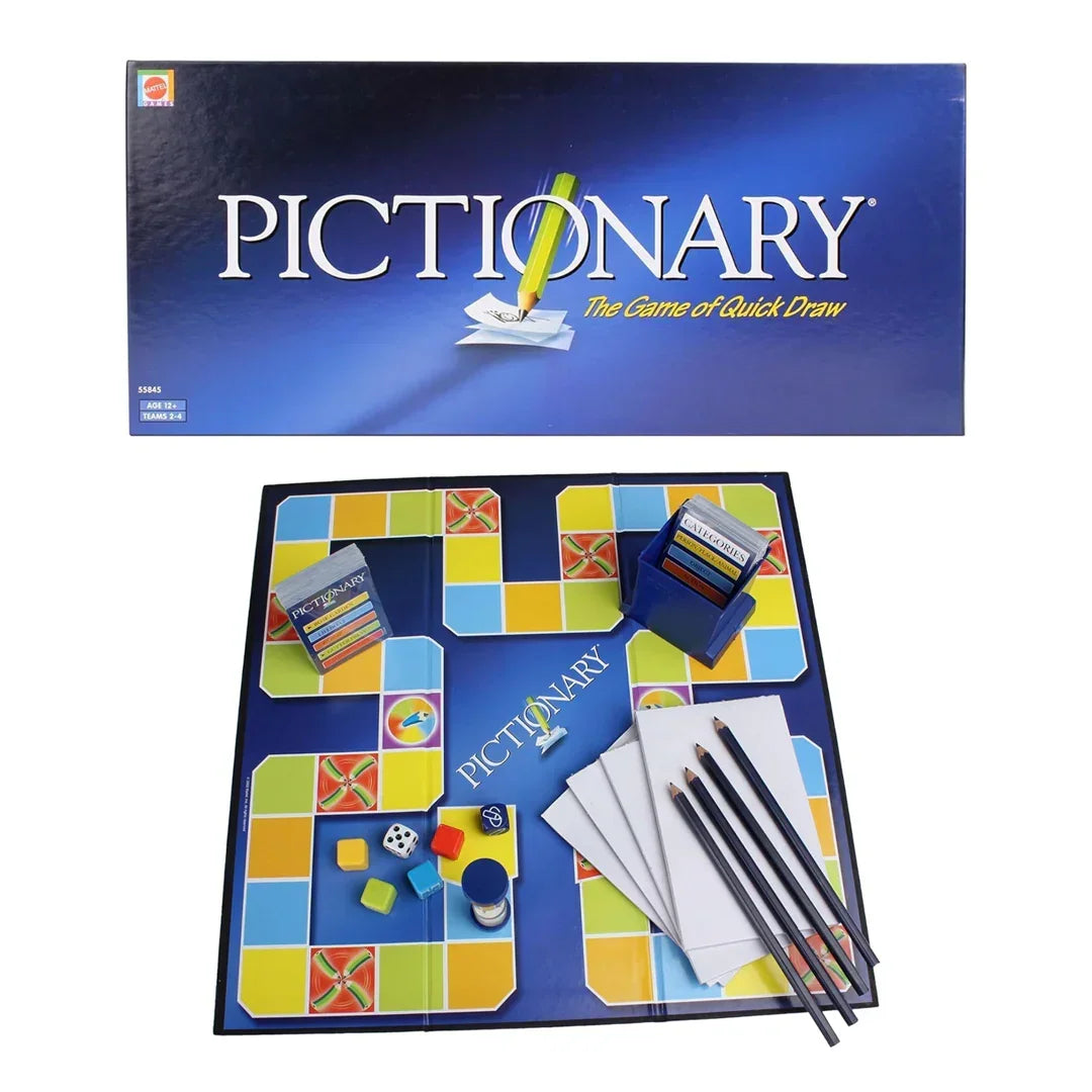 Mattel Pictionary The Game Of Quick Draw for kid and adult (Blue) - Jaiman Toys