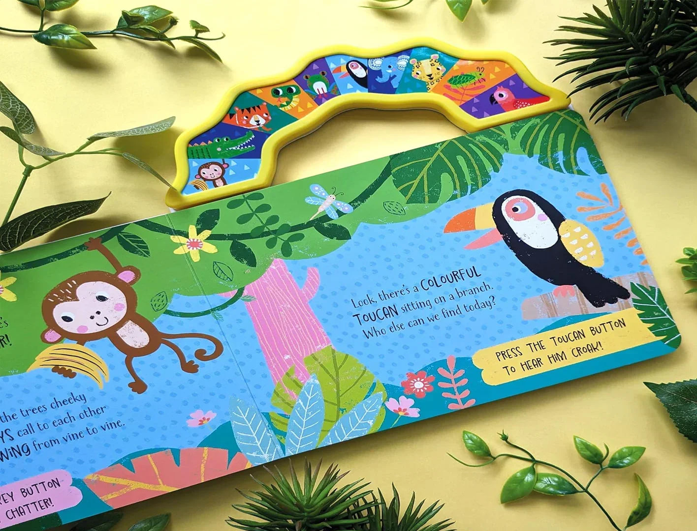 NORTH PARADE Carry-Along Jungle Adventure Sound Book – Press & Play Animal Sounds Interactive Board Book for Toddlers
