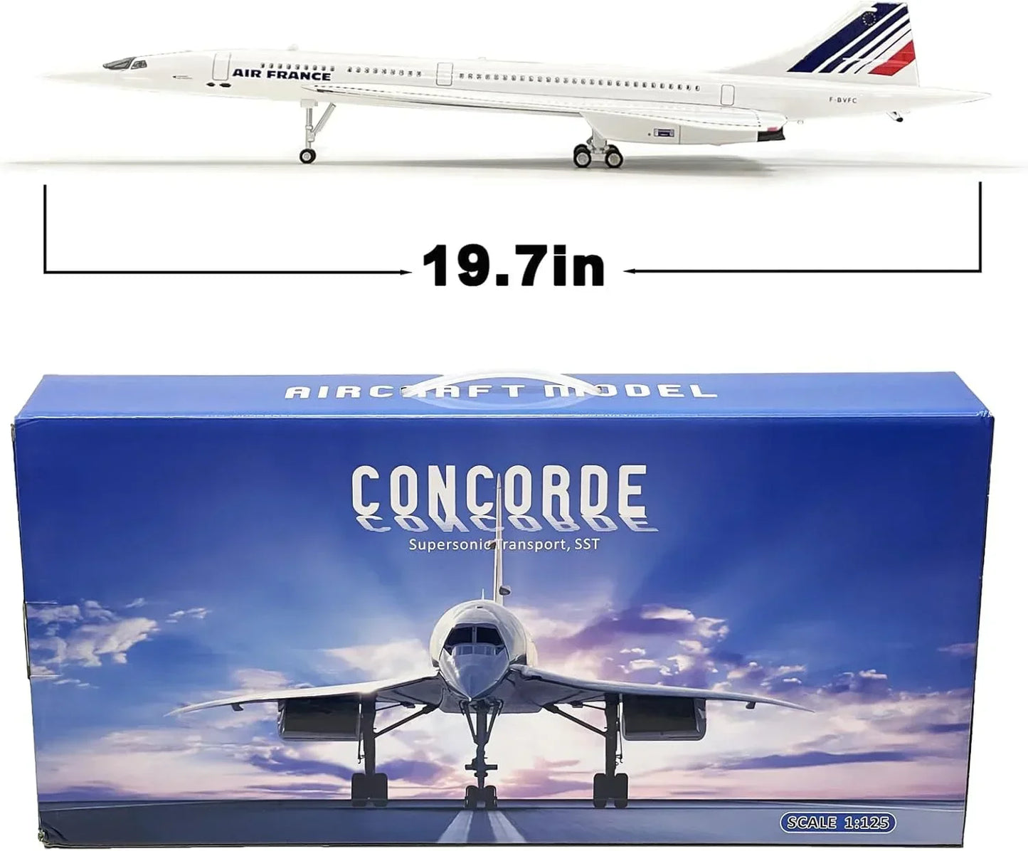 Diecast Airplane Display Model with Light : (Concord France Airways) 46 cm - Jaiman Toys