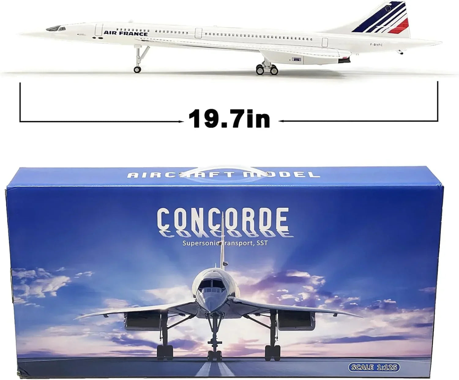 Diecast Airplane Display Model with Light : (Concord France Airways) 46 cm - Jaiman Toys